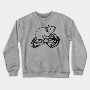 Rat with Pizza Outline Crewneck Sweatshirt